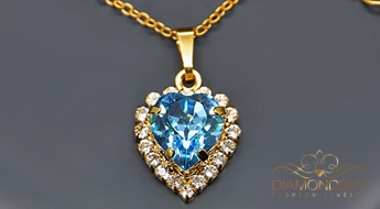 Kulons "Okeāna Sirds (Aquamarine Blue)" ar Swarovski™ kristāliem