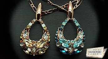 Kulons "Mirdzošais Raksts (Golden Shadow)" ar Swarovski™ kristāliem