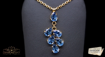 Kulons "Amber II (Denim Blue)" ar Swarovski™ kristāliem