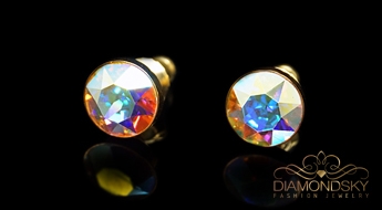Auskari "Klasika (Aurora Borealis)" ar Swarovski™ kristāliem