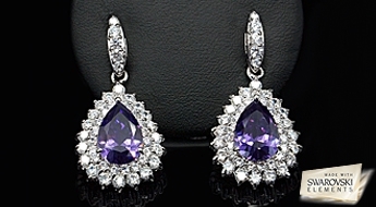 Auskari "Sniegbaltīte (Fuchsia)" ar Swarovski™ kristāliem