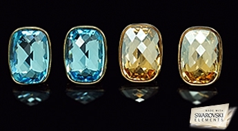 Auskari "Luksors II (Golden Shadow)" ar Swarovski™ kristāliem