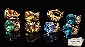 Auskari "Rozetta (Sapphire)" ar Swarovski™ kristāliem