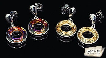 Auskari "Zvaigžņu Vārti (Golden Shadow)" ar Swarovski™ kristāliem