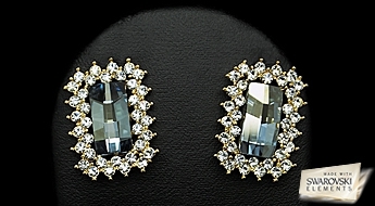 Auskari "Delukss (Luminous Green)" ar Swarovski™ kristāliem