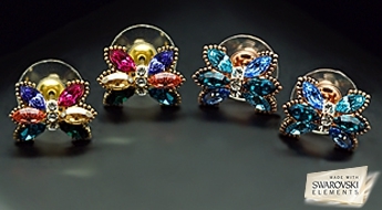 Auskari "Okeānija" ar Swarovski™ kristāliem