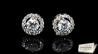 Auskari "Sirdis un Bultas" ar Swarovski™ kristāliem