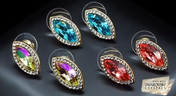 Auskari "Krāsainais Asorti (Light Siam)" ar Swarovski™ kristāliem