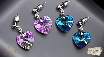 Auskari "Iemīlējusies Sirds II (Vitrail Light)" ar Swarovski™ kristāliem