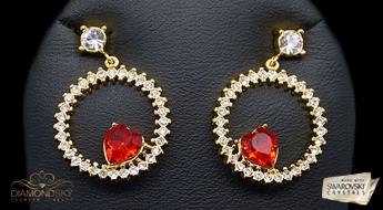 Auskari "Atklāta Sirds" ar Swarovski™ kristāliem
