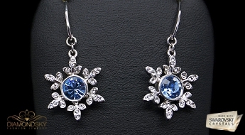 Auskari "Sniegpārslīņas II" ar Swarovski™ kristāliem