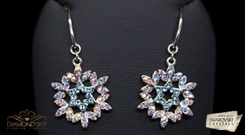 Auskari "Sniegpārslīņas III" ar Swarovski™ kristāliem