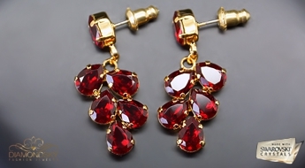 Auskari "Amber II (Siam)" ar Swarovski™ kristāliem