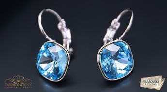 Auskari "Apžilbinošs Spīdums IV (Aquamarine Blue)" ar Swarovski™ kristāliem