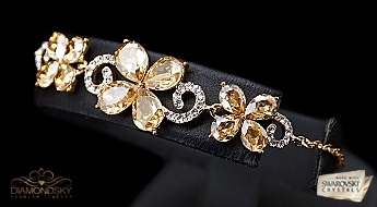 Aproce "Paradīzes Ziedi (Golden Shadow)" ar Swarovski™ kristāliem