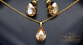 Komplekts "Venēra II (Golden Shadow)" ar Swarovski™ kristāliem