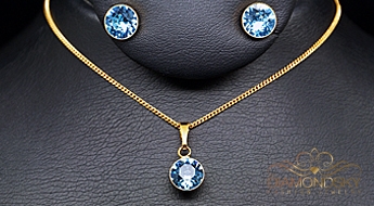 Komplekts "Klasika (Aquamarine Blue)" ar Swarovski™ kristāliem