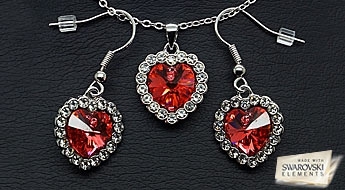 Komplekts "Okeāna Sirds II (Peridot)" ar Swarovski™ kristāliem