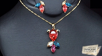 Komplekts "Zelta Zivtiņa" ar Swarovski™ kristāliem