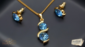 Komplekts "Piena Ceļš (Aquamarine Blue)" ar Swarovski™ kristāliem