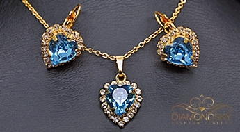 Komplekts "Okeāna sirds (Aquamarine)" ar Swarovski™ kristāliem