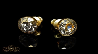 Auskari "Klasika (Gold Patina)" ar Swarovski™ kristāliem