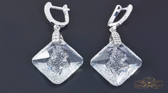 Sudraba auskari "Augošais Kristāls" ar Swarovski™ kristāliem
