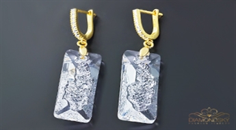 Sudraba auskari "Augošais Kristāls II" ar Swarovski™ kristāliem