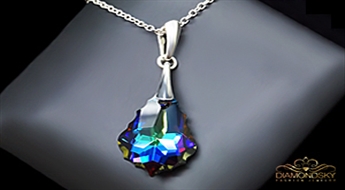 Sudraba kulons "Baroka IV (Meridian Blue)" ar Swarovski™ kristāliem