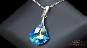 Sudraba kulons "Baroka IV (Aquamarine Blue)" ar Swarovski™ kristāliem