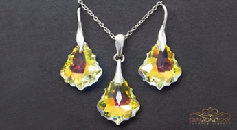 Sudraba komplekts "Baroka IV (Aurore Boreale)" ar Swarovski™ kristāliem