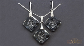 Sudraba komplekts "Augošais Kristāls (Silver Night)" ar Swarovski™ kristāliem
