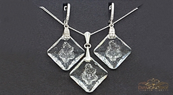 Sudraba komplekts "Augošais Kristāls" ar Swarovski™ kristāliem