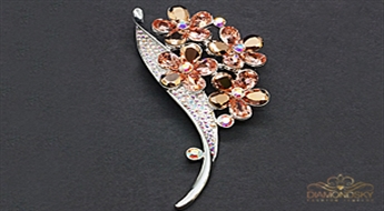 Broša "Burvīgā Izcilība VI (Topaz)" ar Swarovski™ kristāliem