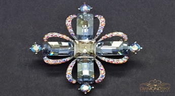 Broša "Bizantijas Krusts" ar Swarovski™ kristāliem