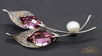 Broša "Kristālzars IX (Antique Pink)" ar Swarovski™ kristāliem