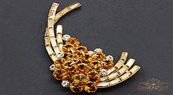 Broša "Kristālzars IV (Golden Shadow)" ar Swarovski™ kristāliem