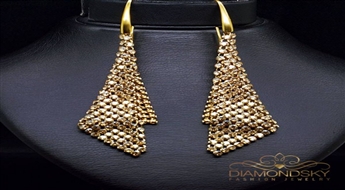 Auskari "Dženifera (Golden Shadow)" ar Swarovski™ kristāliem
