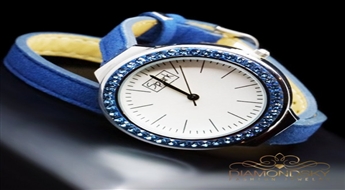 Rokas pulkstenis "Luksers (Denim Blue)" ar Swarovski™ kristāliem