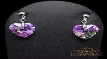 Auskari "Iemīlējusies Sirds II (Vitrail Light)" ar Swarovski™ kristāliem