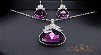 Komplekts "Miraella (Fuchsia)" ar Swarovski™ kristāliem