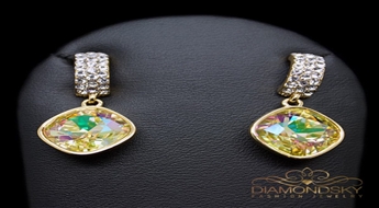 Auskari "Apžilbinošs Mirdzums VII (Luminous Green)" ar Swarovski™ kristāliem