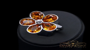 Gredzens "Saules Zieds" ar Swarovski™ kristāliem