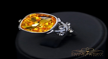 Gredzens "Saules Daļiņa" ar Swarovski™ kristāliem