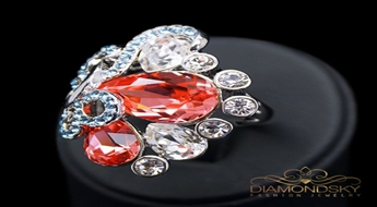 Gredzens "Iedvesma" ar Swarovski™ kristāliem