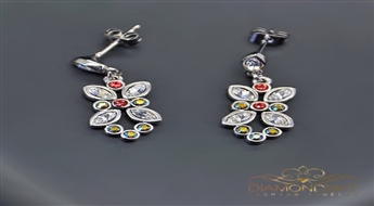 Auskari "Ziedu Buķete" ar Swarovski™ kristāliem