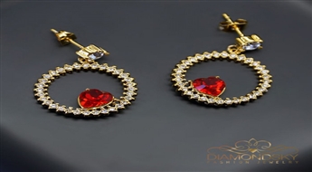 Auskari "Atklāta Sirds" ar Swarovski™ kristāliem