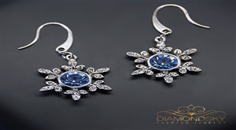Auskari "Sniegpārslīņas II" ar Swarovski™ kristāliem