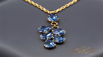 Kulons "Amber II (Denim Blue)" ar Swarovski™ kristāliem