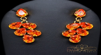 Auskari "Amber II (Tangerine)" ar Swarovski™ kristāliem
